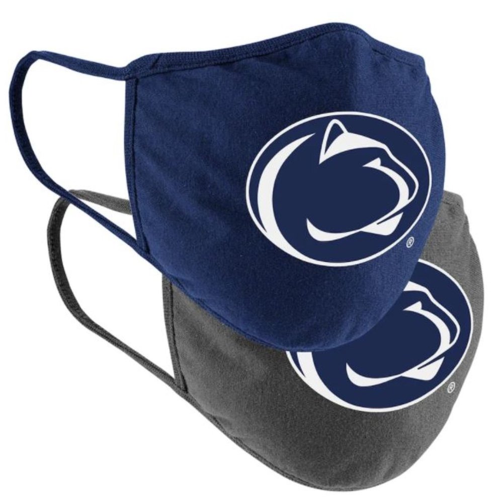 Penn State Nittany Lions NCAA Face Mask 2 Pack Adult Size Logo Colosseum PSU